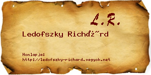 Ledofszky Richárd névjegykártya